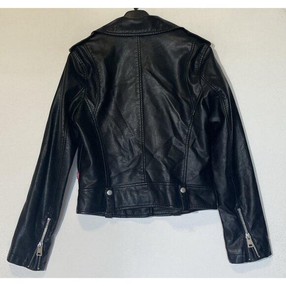 Levi's Black Faux Leather Asymmetrical Zip Motorcycle Moto Jacket - Picture 4 of 16